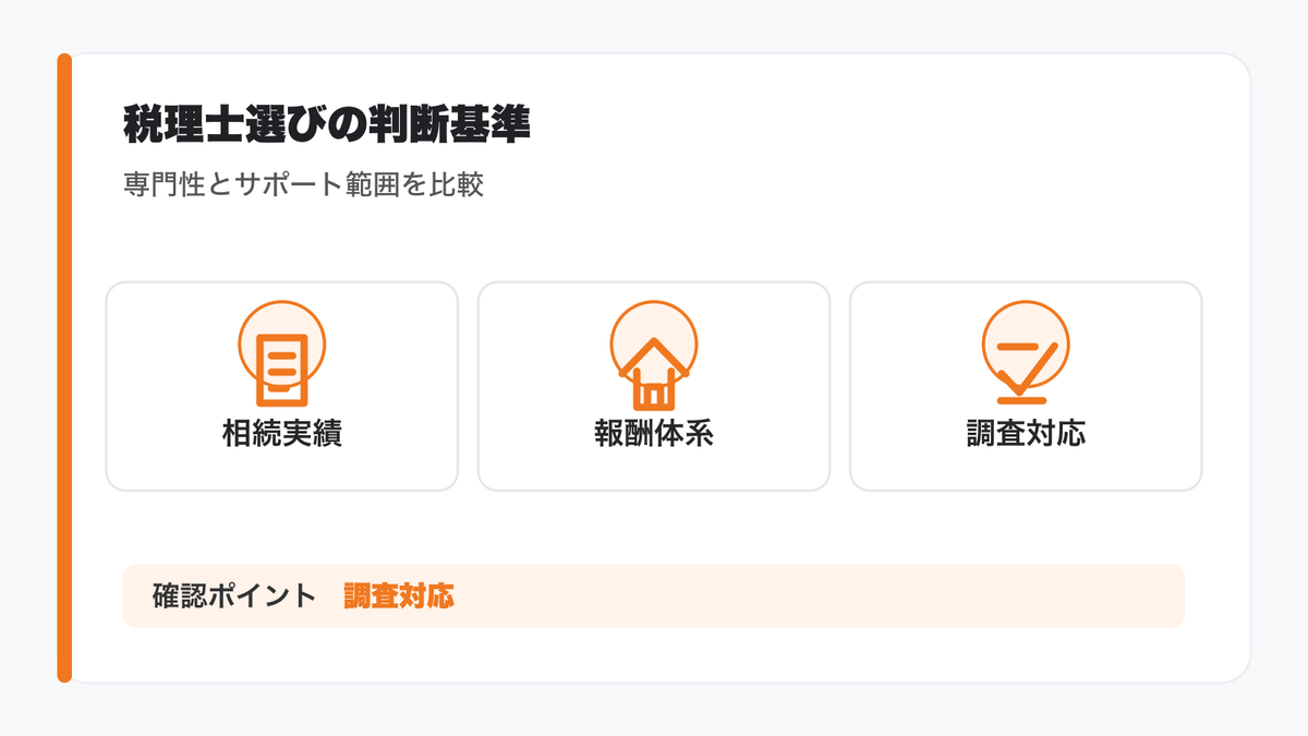 税理士選びの判断基準の図解