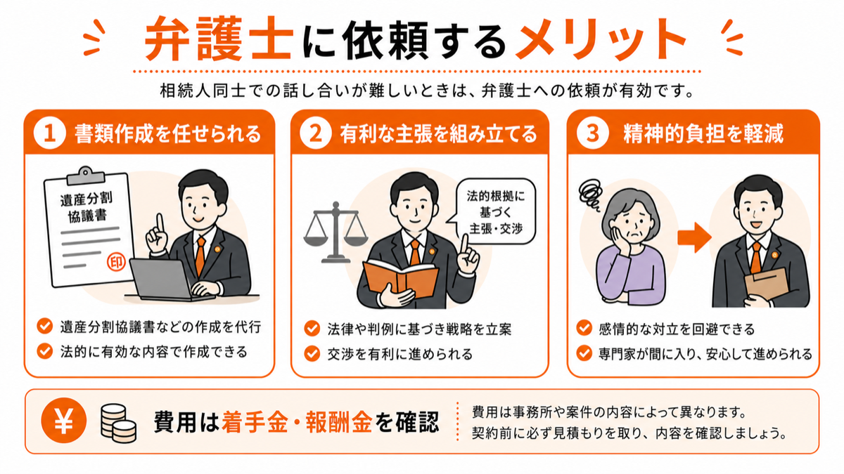 遺産分割調停を弁護士に依頼するメリットをまとめた図解