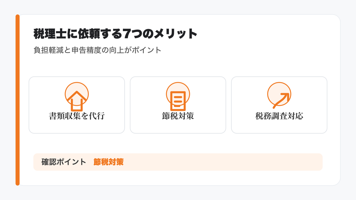 相続税申告を税理士に依頼する7つのメリットの図解