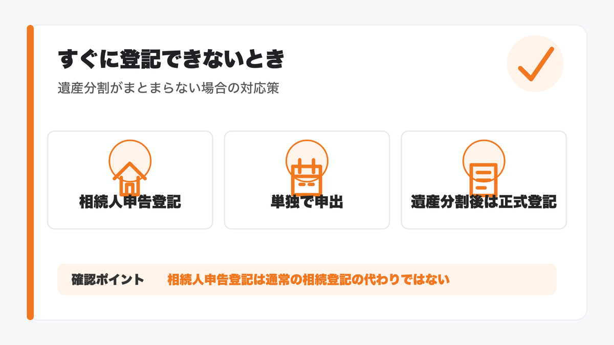 相続登記をすぐにできないときの相続人申告登記をまとめた図解