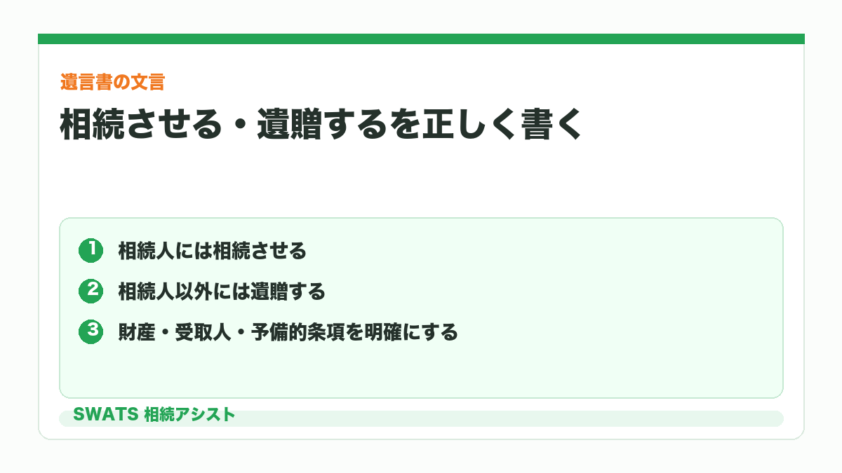 遺言書で相続させると遺贈するを使い分ける図解