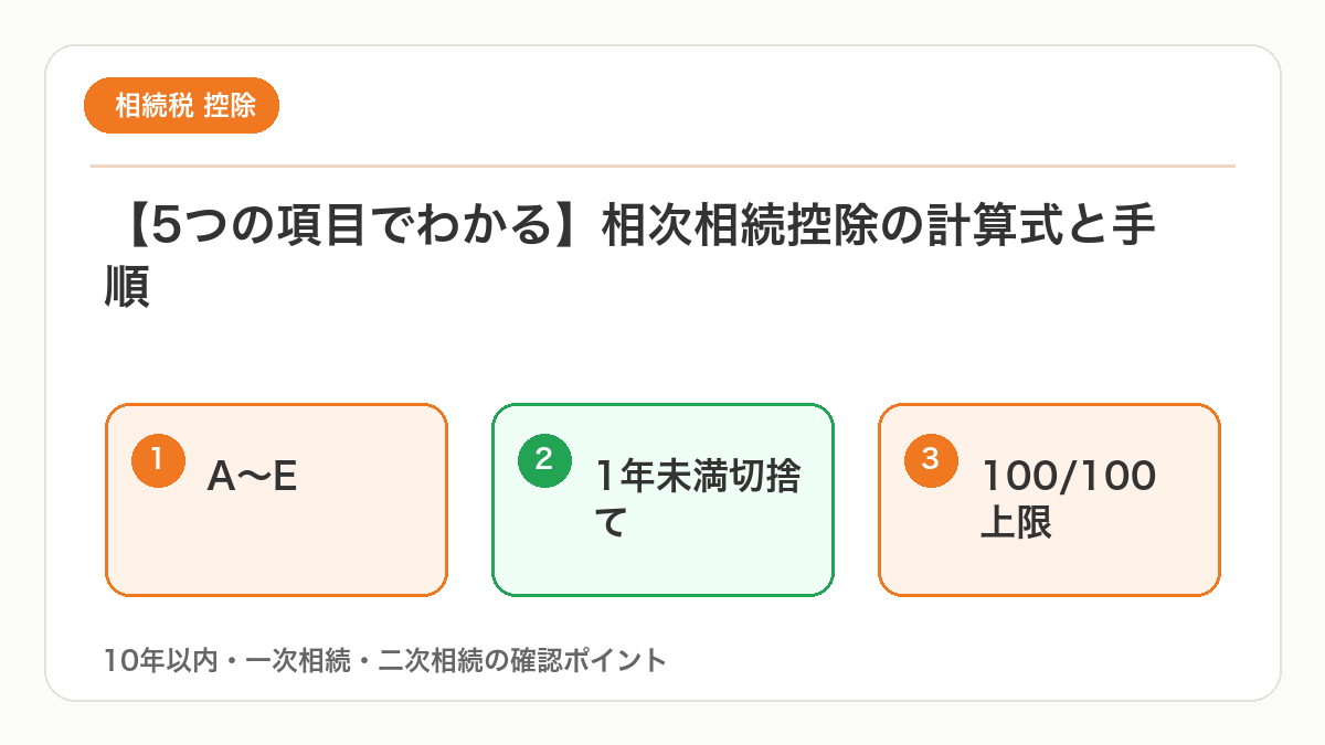 相次相続控除の計算式とAからEの意味を図解
