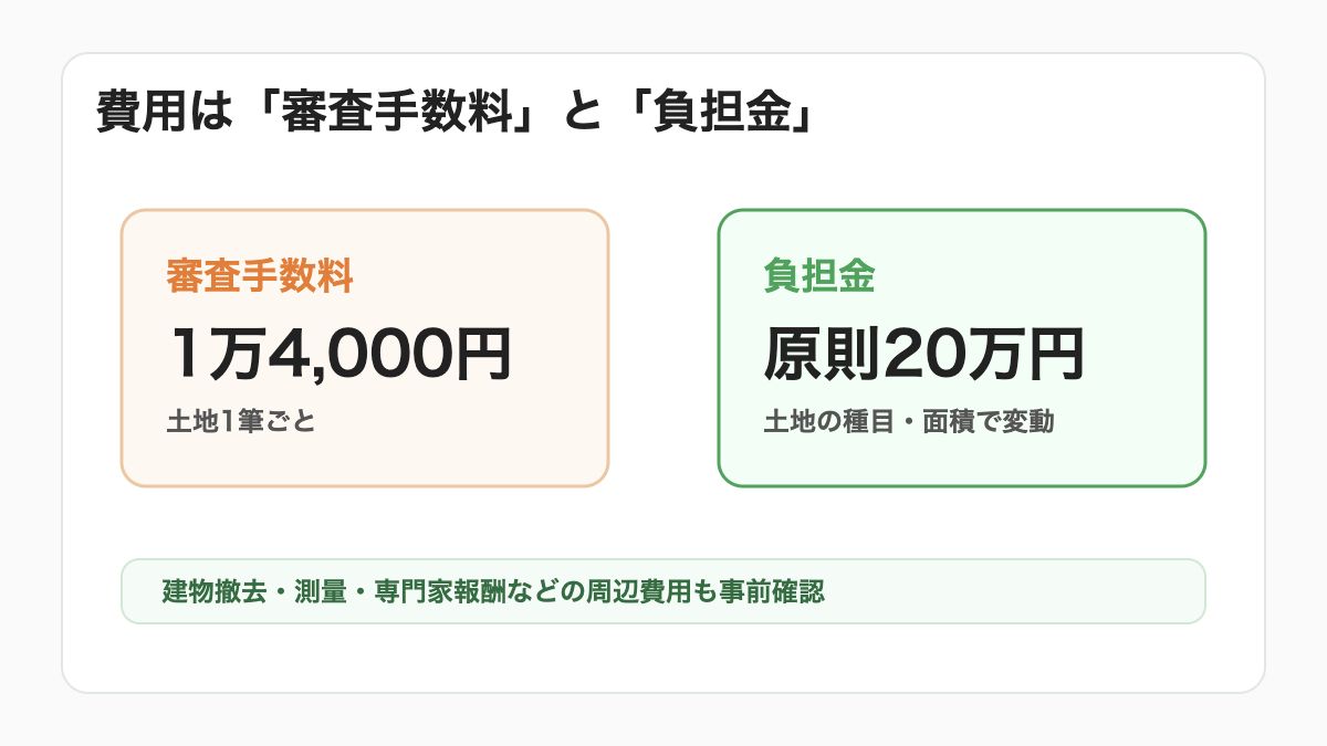 相続土地国庫帰属制度にかかる審査手数料と負担金を整理した図解