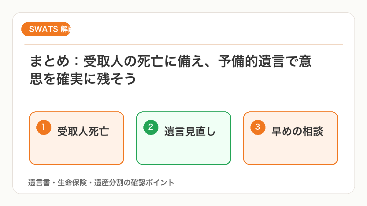 受取人の死亡に備える予備的遺言の重要ポイントを図解