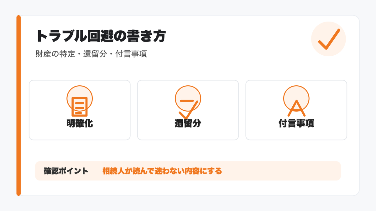 相続トラブルを防ぐ遺言書の書き方の図解