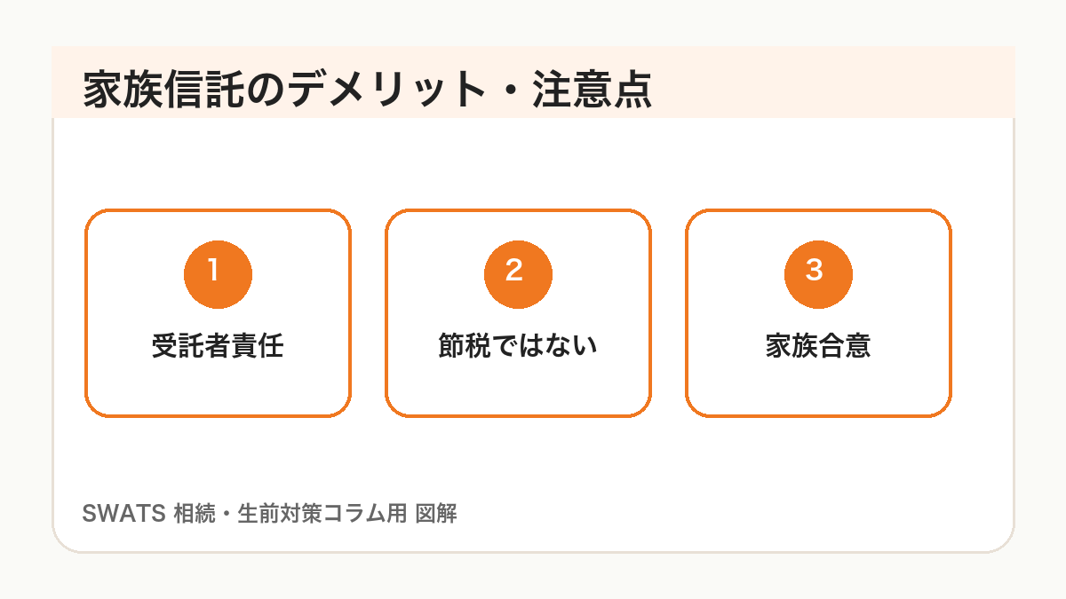 家族信託のデメリット・注意点の図解