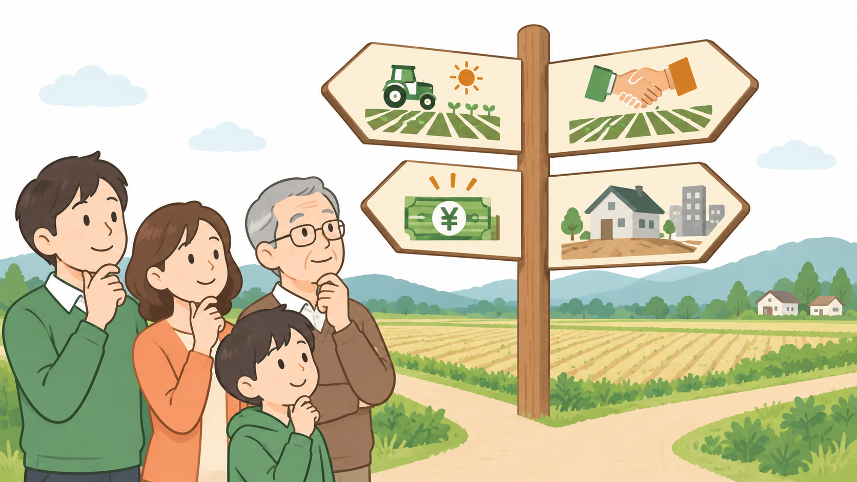 相続した農地を自分で使う・貸す・売る・転用する場合