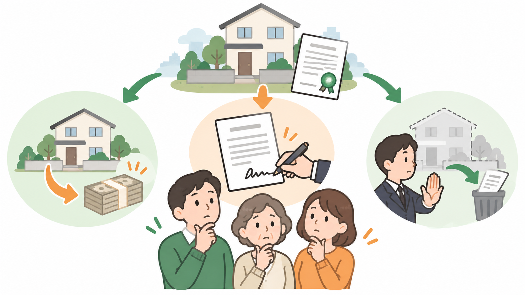 借地権を相続した後に売却・更新・相続放棄を考える場合